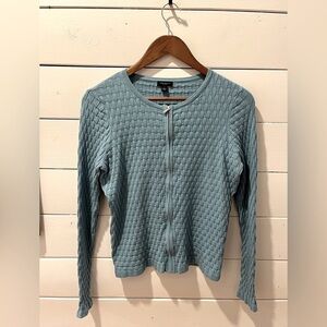 ANN TAYLOR zip up  blue cardigan size S